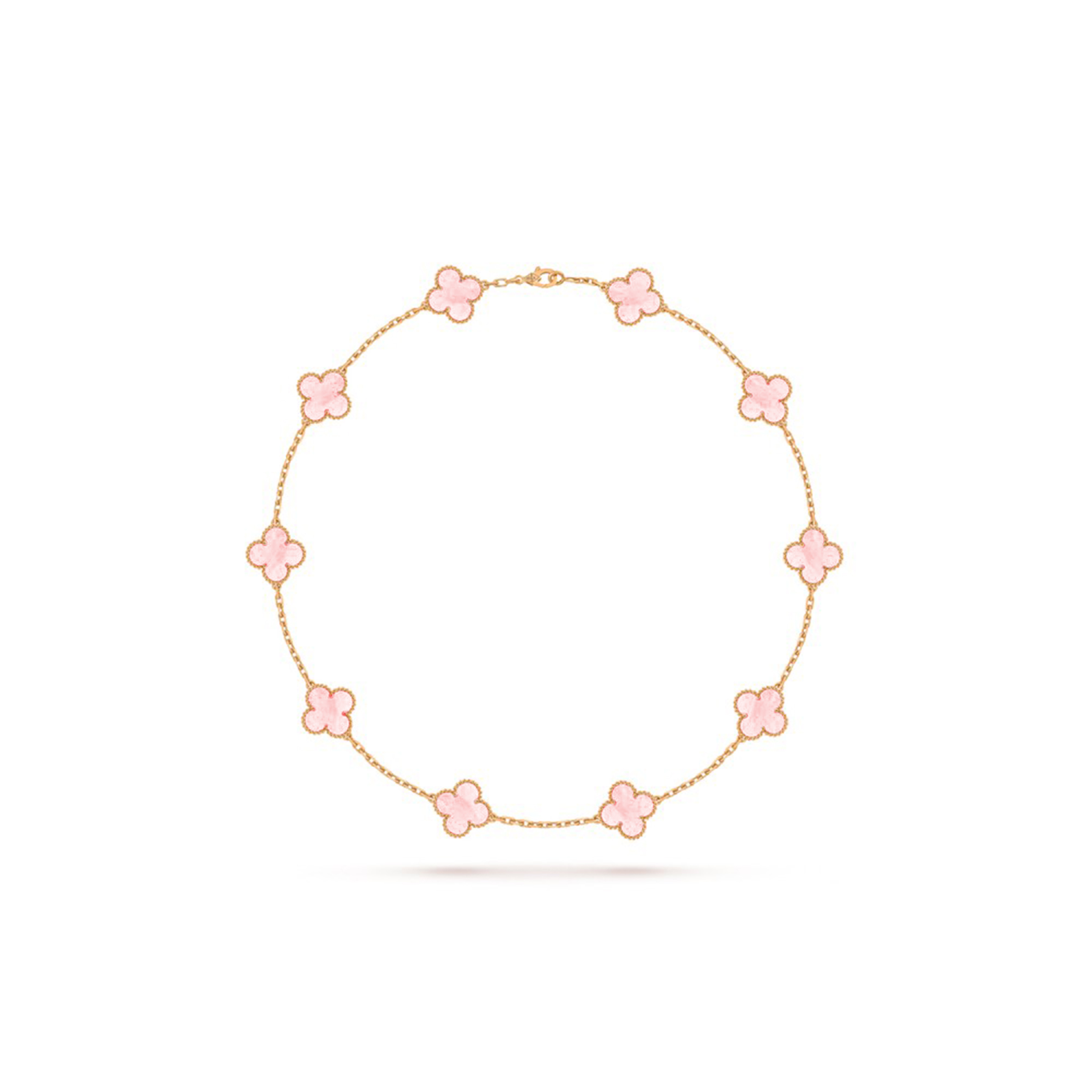 V*n Cl**f arpels vintage alhambra necklace, 10 motifs rose gold